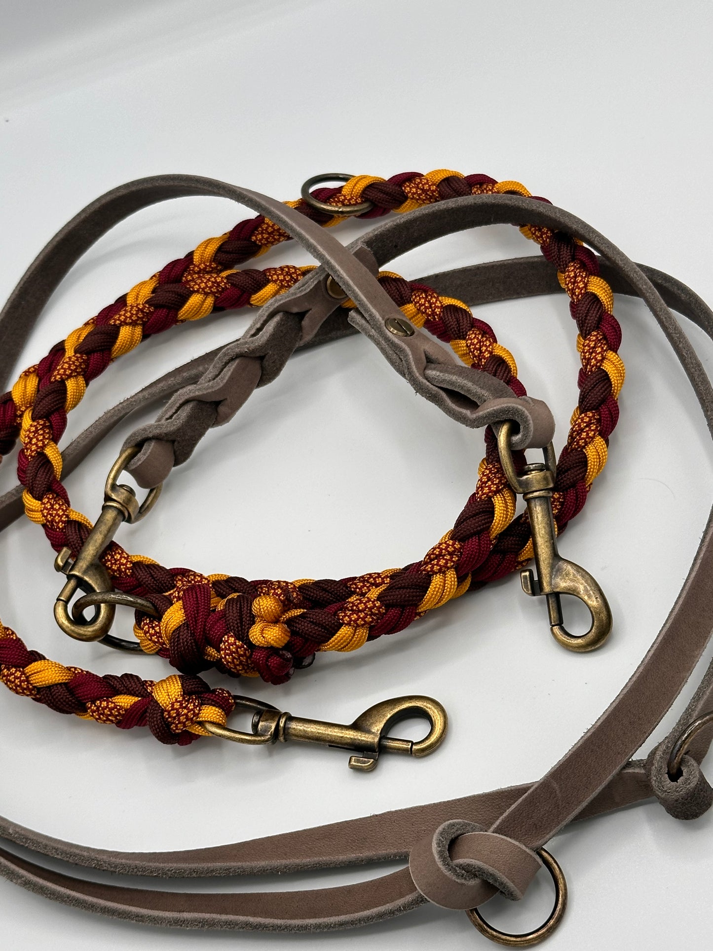 Fettleder x Paracord Leine