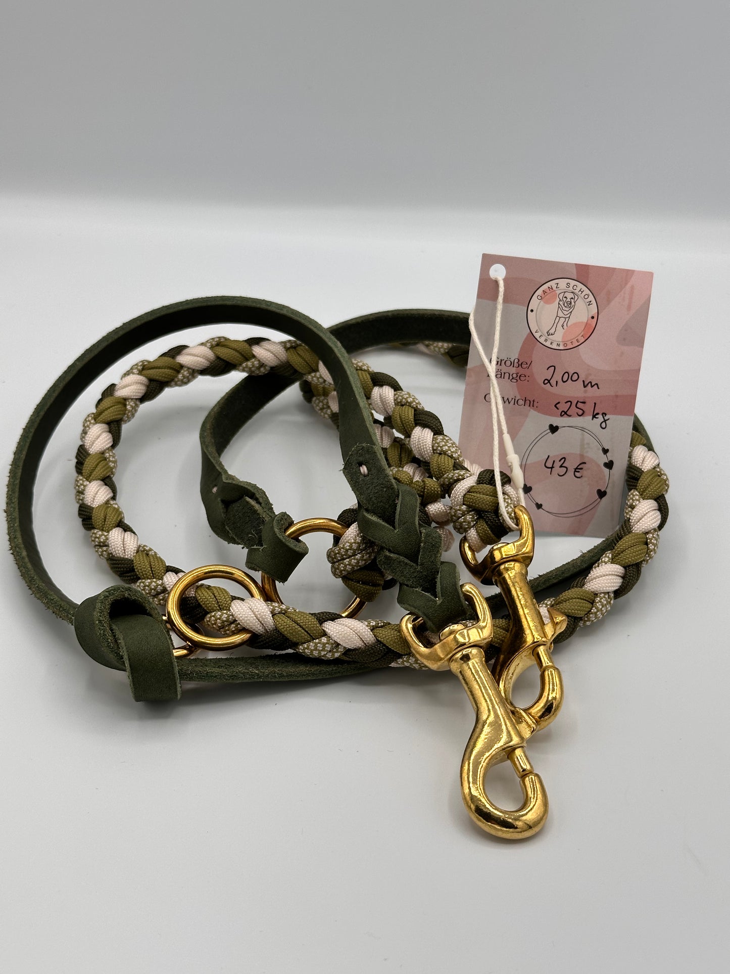 Fettleder x Paracord Leine 2,00 m